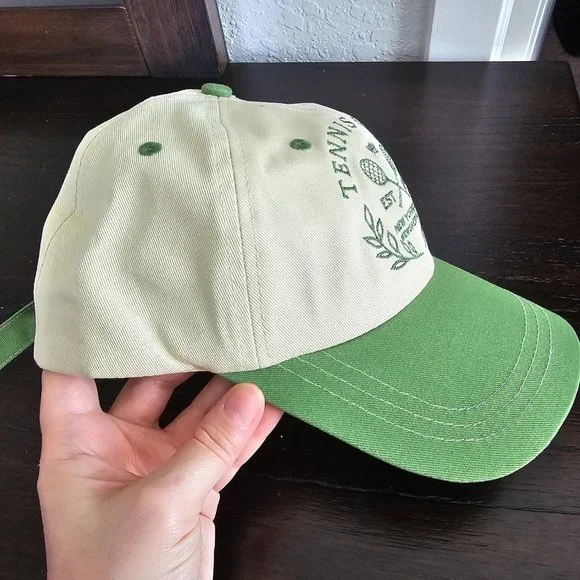 NWT WeWoreWhat Women’s Tennis Club Cotton Hat Court Green & Wheat OS - Picture 6 of 9